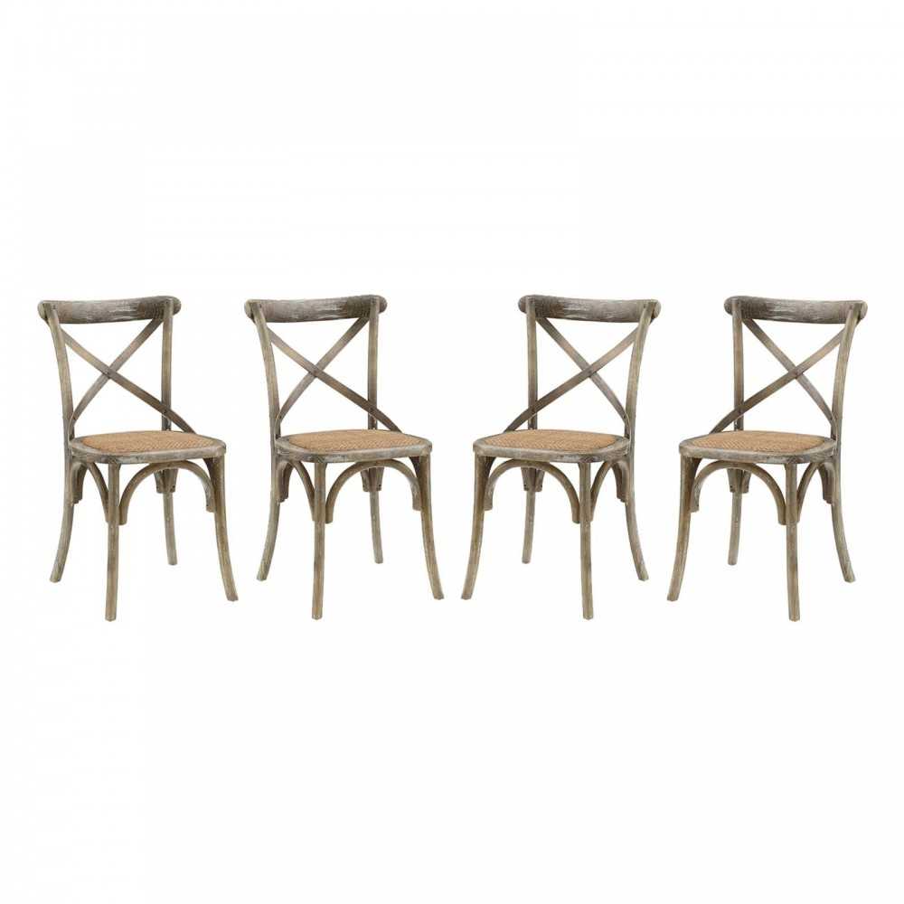 Gear Dining Side Chair Set of 4, Gray
