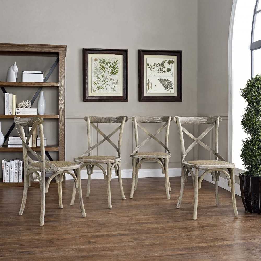 Gear Dining Side Chair Set of 4, Gray