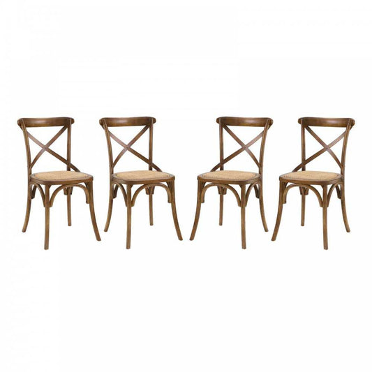 Gear Dining Side Chair Set of 4, Walnut