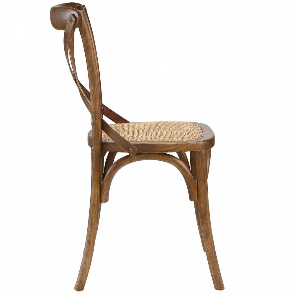 Gear Dining Side Chair Set of 4, Walnut