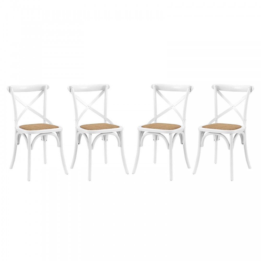 Gear Dining Side Chair Set of 4, White