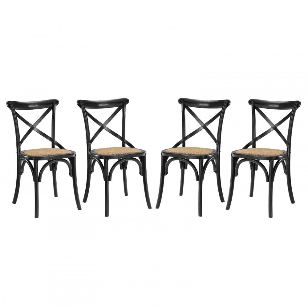 Gear Dining Side Chair Set of 4, Black
