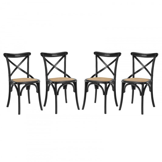 Gear Dining Side Chair Set of 4, Black