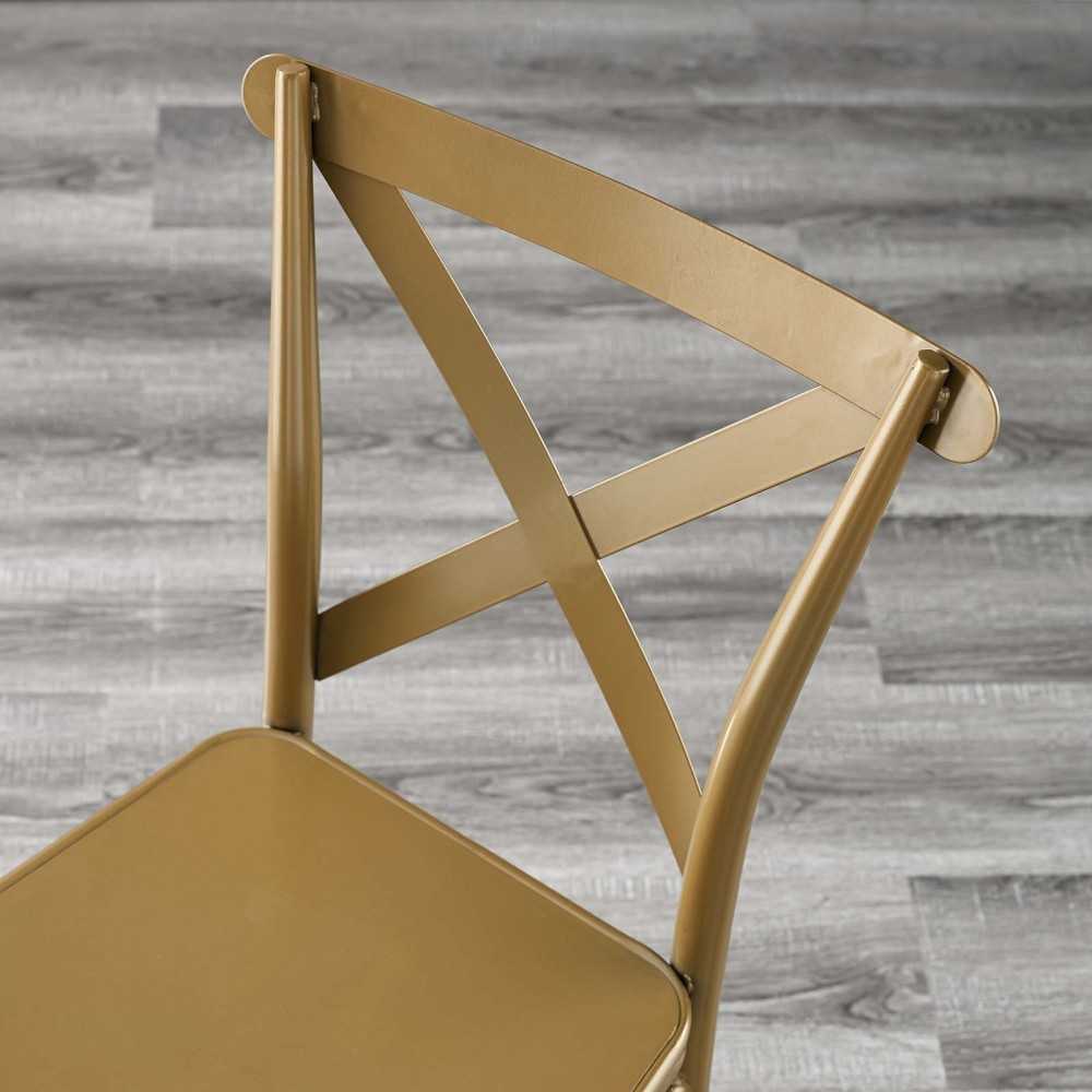 Gear Metal Dining Chairs - Set of 2, Gold