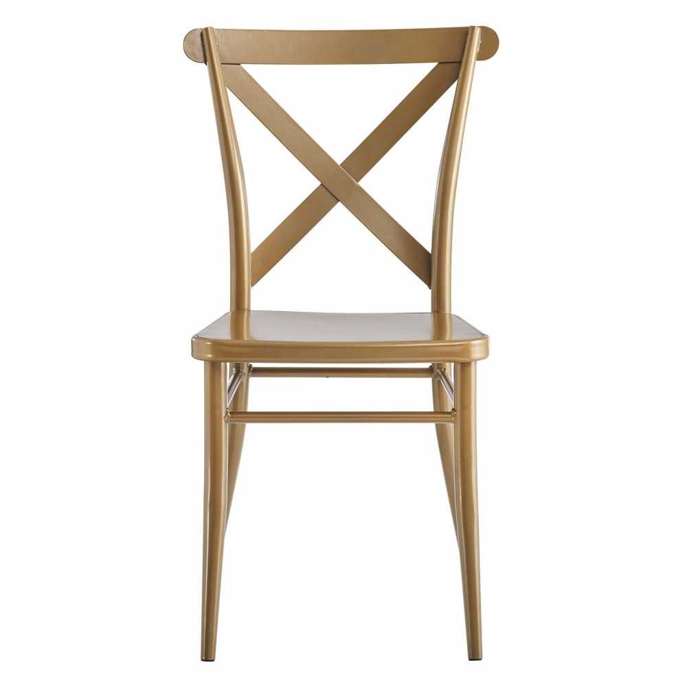 Gear Metal Dining Chairs - Set of 2, Gold