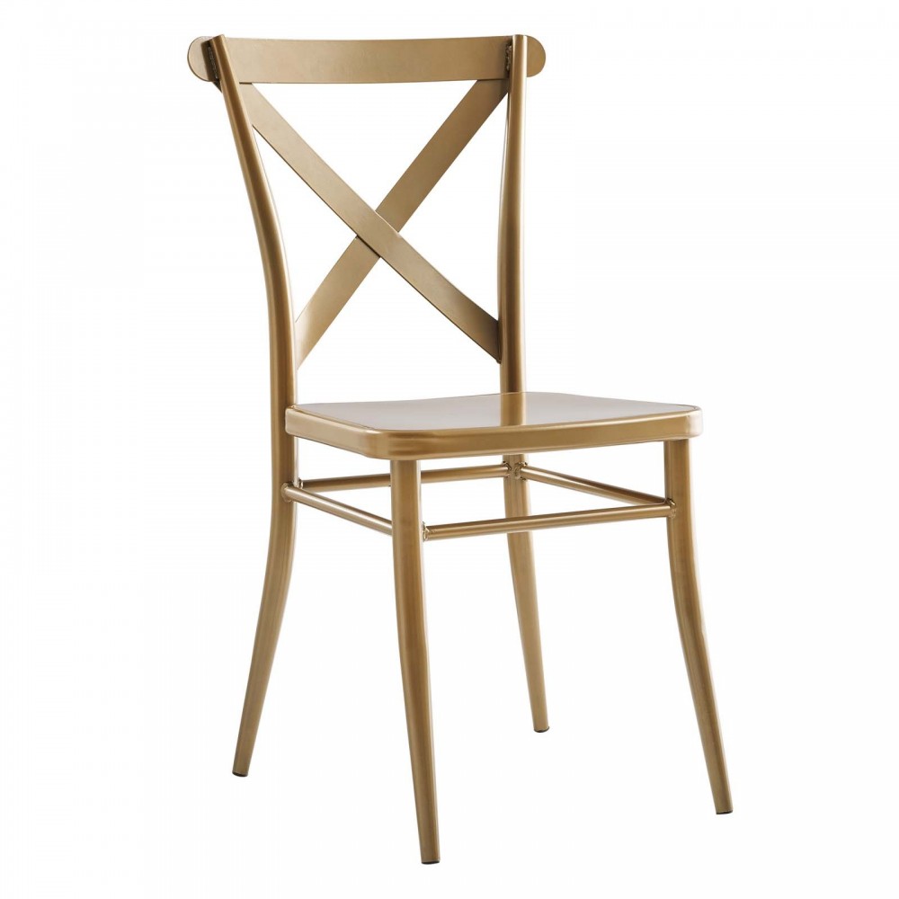 Gear Metal Dining Chairs - Set of 2, Gold