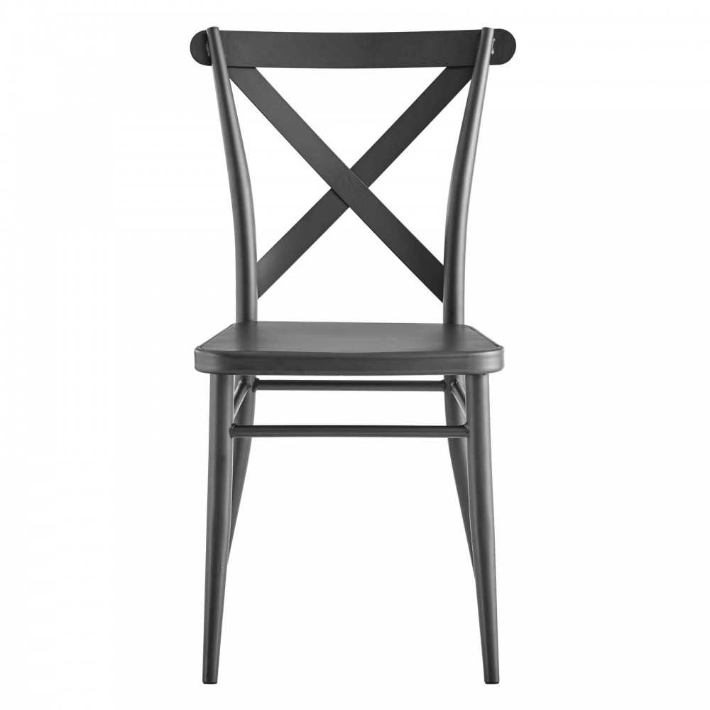 Gear Metal Dining Chairs - Set of 2, Gunmetal