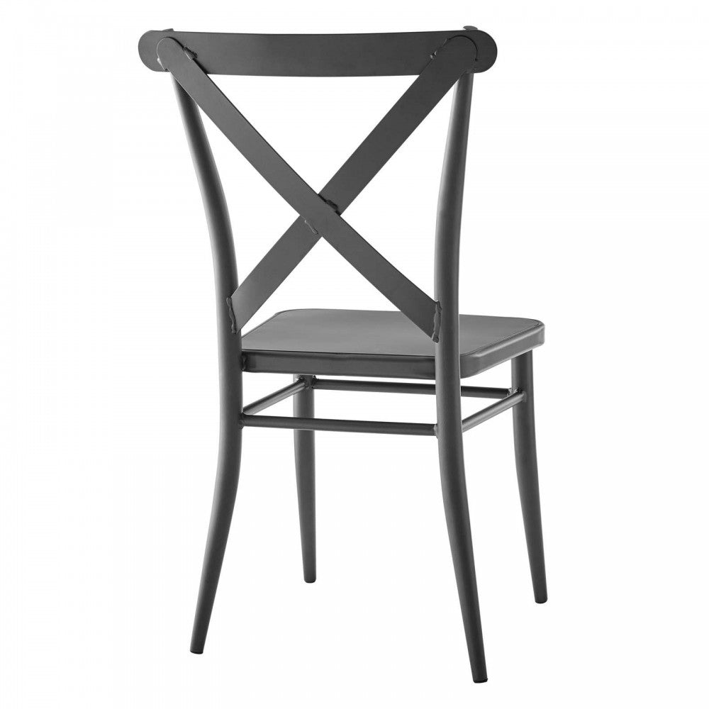 Gear Metal Dining Chairs - Set of 2, Gunmetal