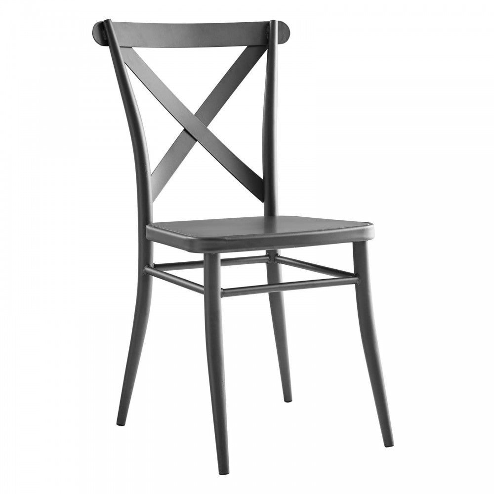 Gear Metal Dining Chairs - Set of 2, Gunmetal