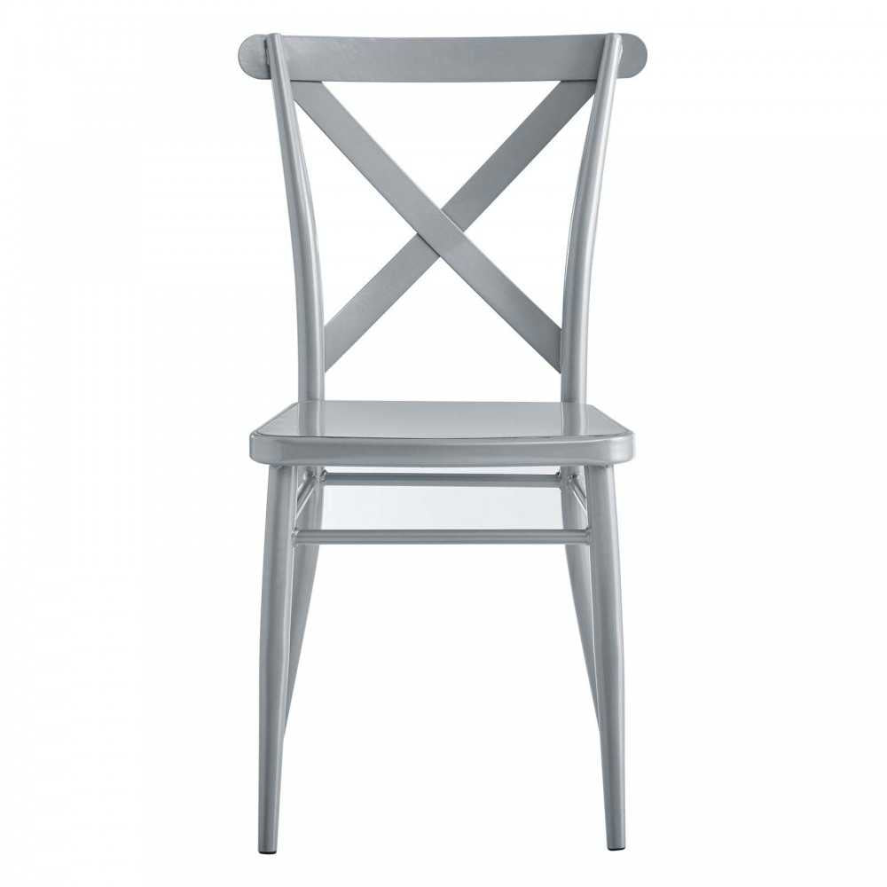 Gear Metal Dining Chairs - Set of 2, Silver