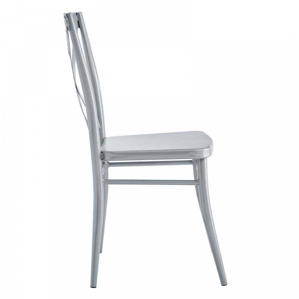 Gear Metal Dining Chairs - Set of 2, Silver