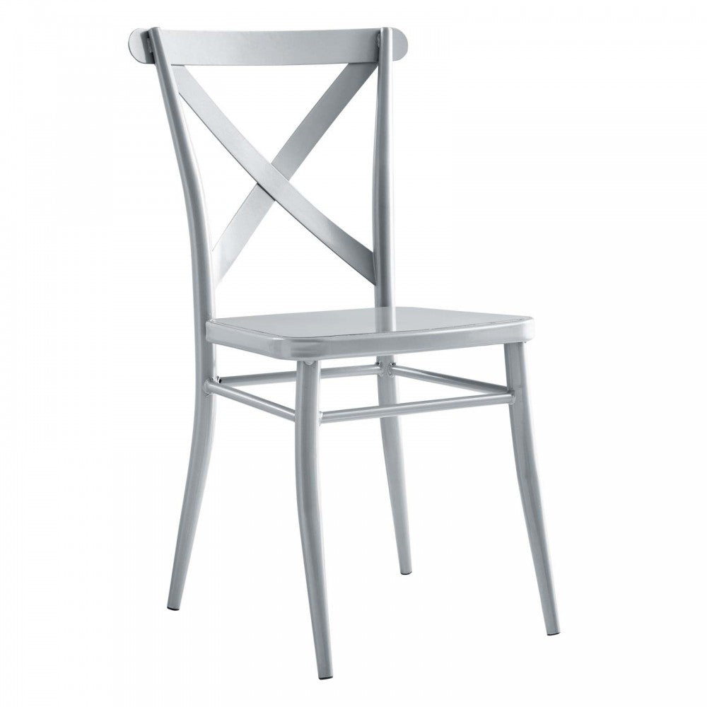 Gear Metal Dining Chairs - Set of 2, Silver