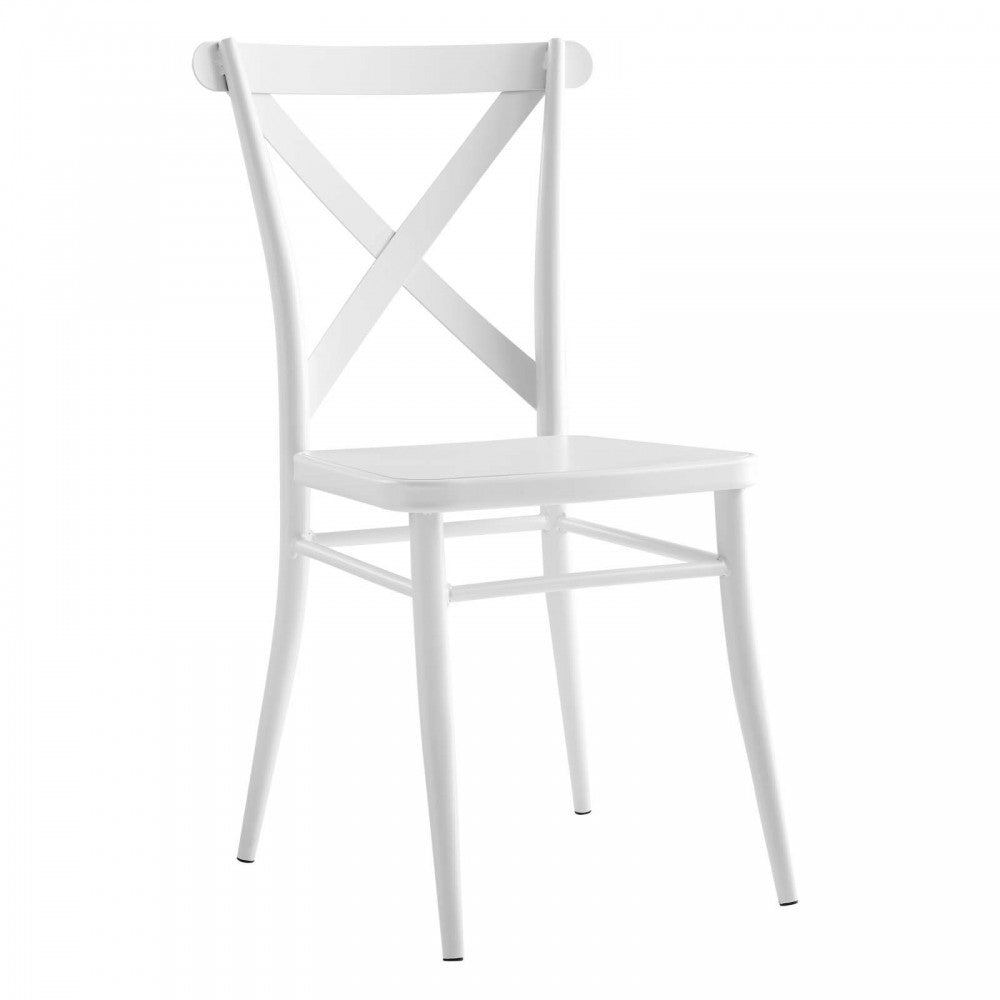 Gear Metal Dining Chairs - Set of 2, White