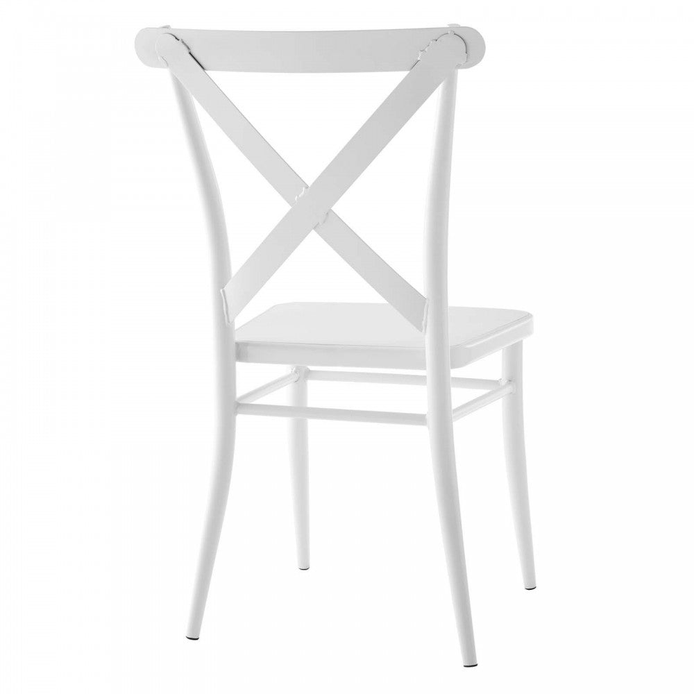 Gear Metal Dining Chairs - Set of 2, White