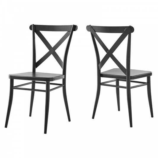 Gear Metal Dining Chairs - Set of 2, Black