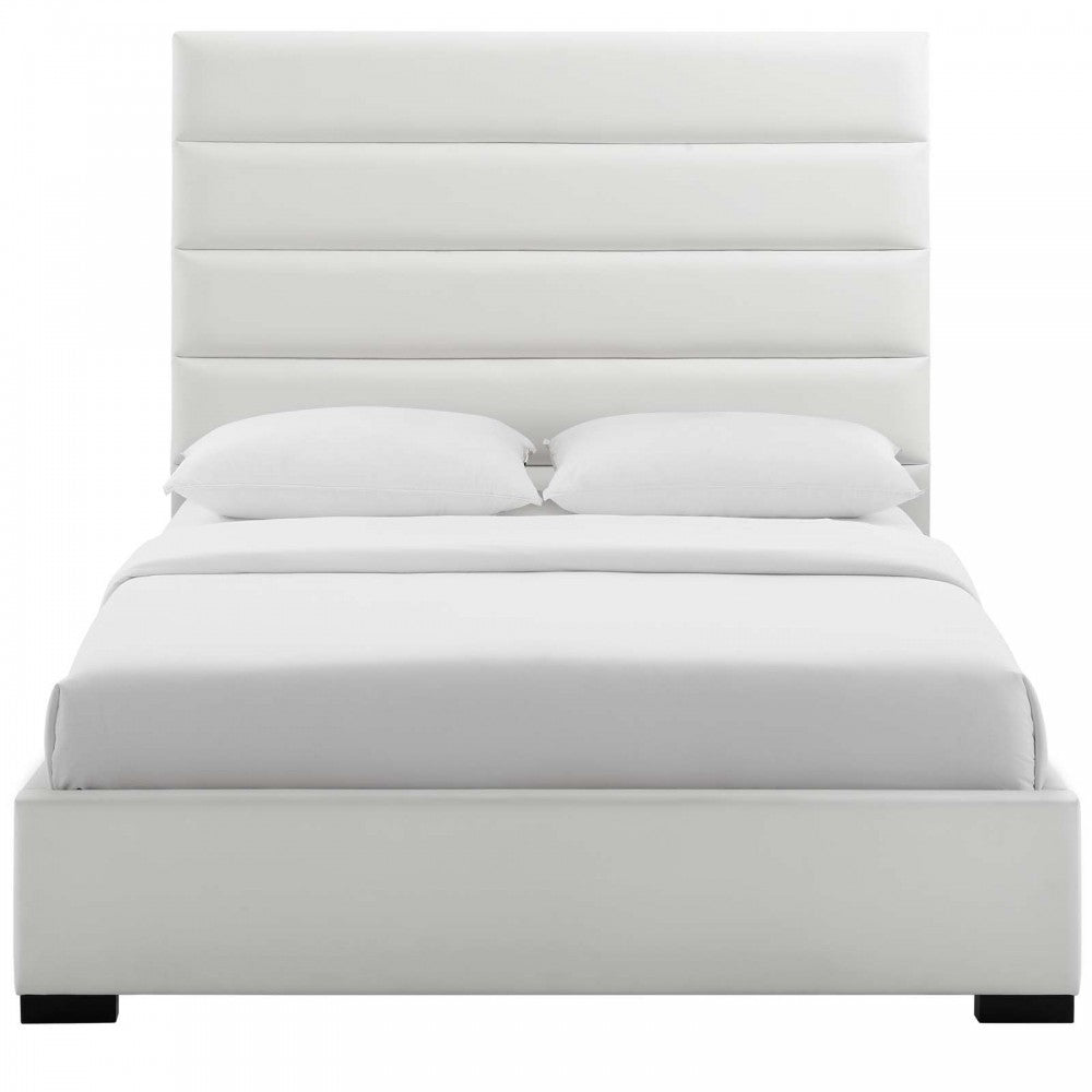 Genevieve Queen Faux Leather Platform Bed