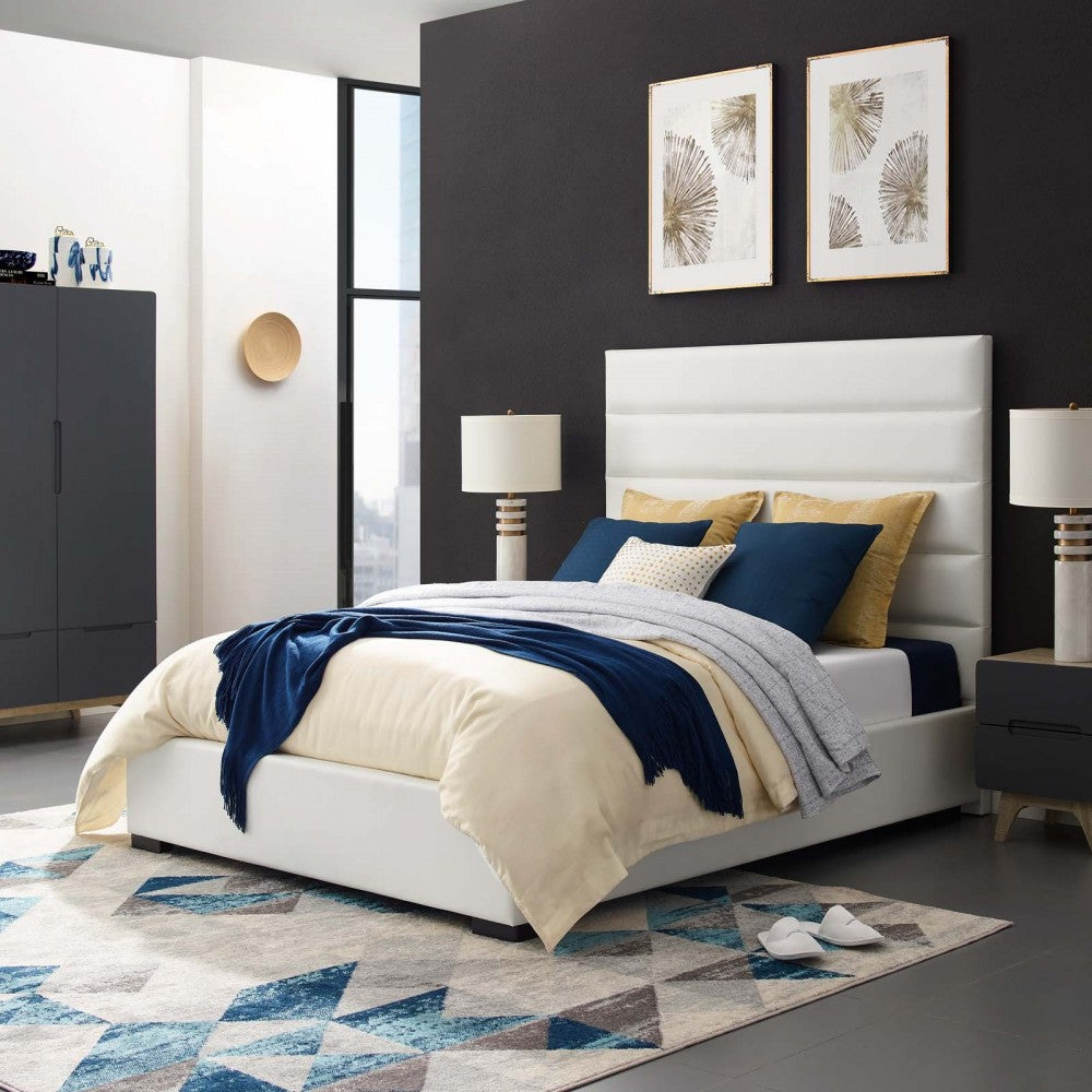 Genevieve Queen Faux Leather Platform Bed