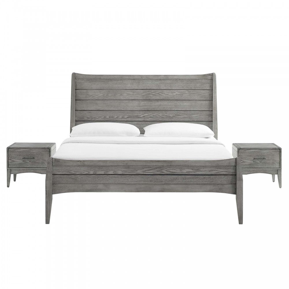 Georgia 3 Piece Full Bedroom Set, Gray, MOD-6720-GRY-SET