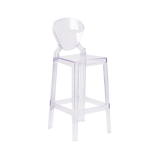 Ghost Barstool with Tear Back in Transparent Crystal