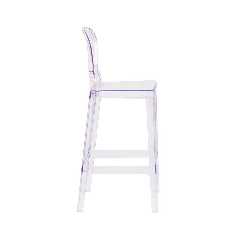 Ghost Barstool with Tear Back in Transparent Crystal
