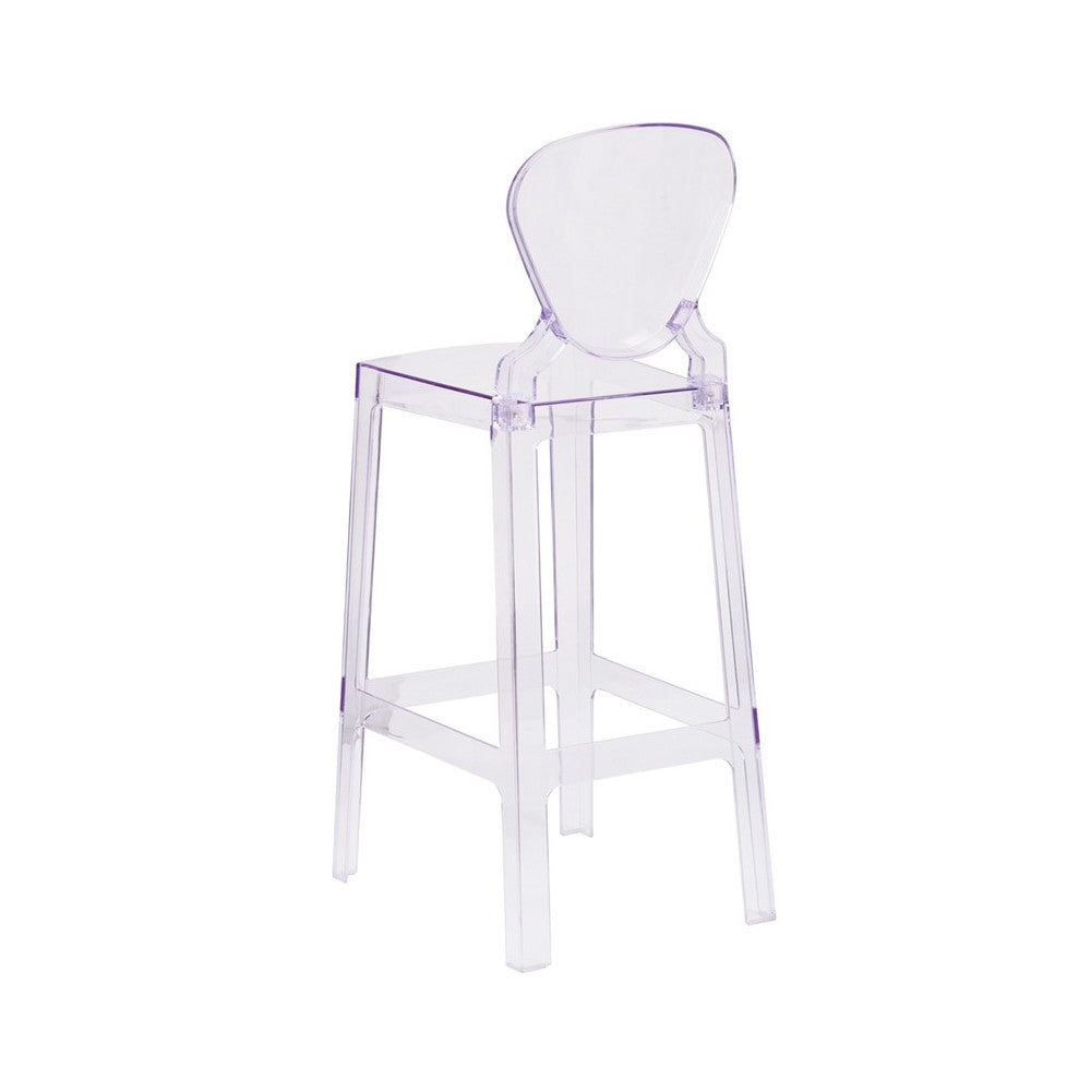 Ghost Barstool with Tear Back in Transparent Crystal