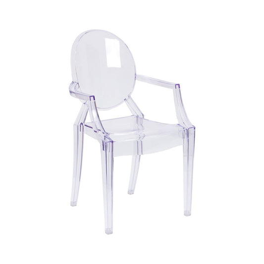 Ghost Chair with Arms in Transparent Crystal