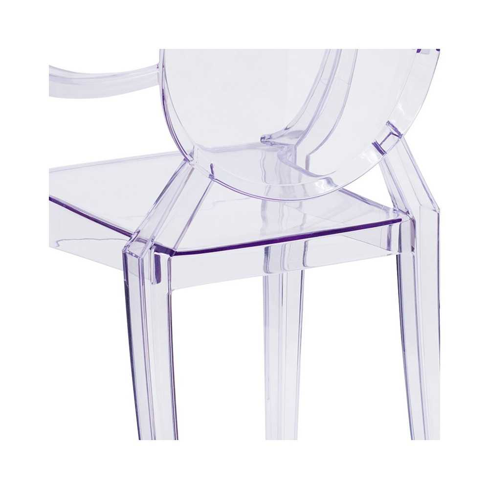 Ghost Chair with Arms in Transparent Crystal