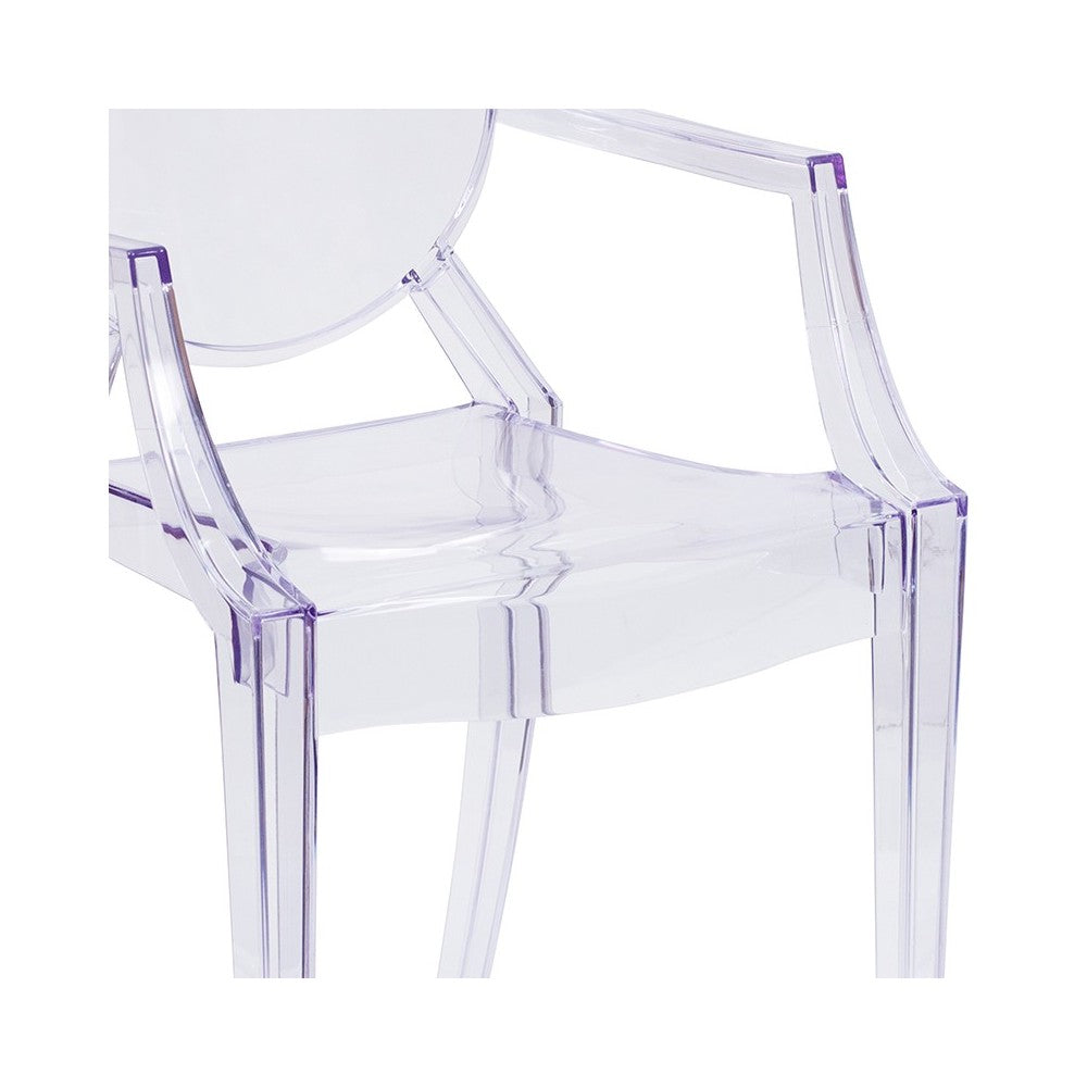 Ghost Chair with Arms in Transparent Crystal