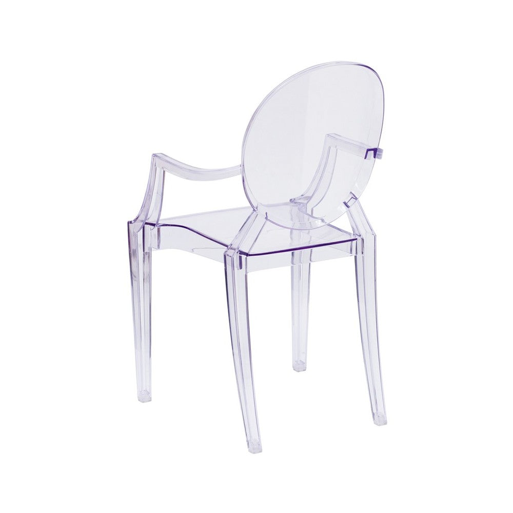 Ghost Chair with Arms in Transparent Crystal