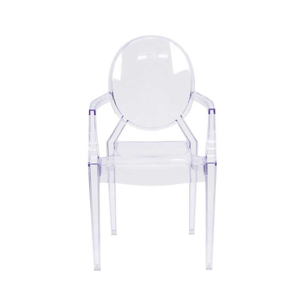 Ghost Chair with Arms in Transparent Crystal