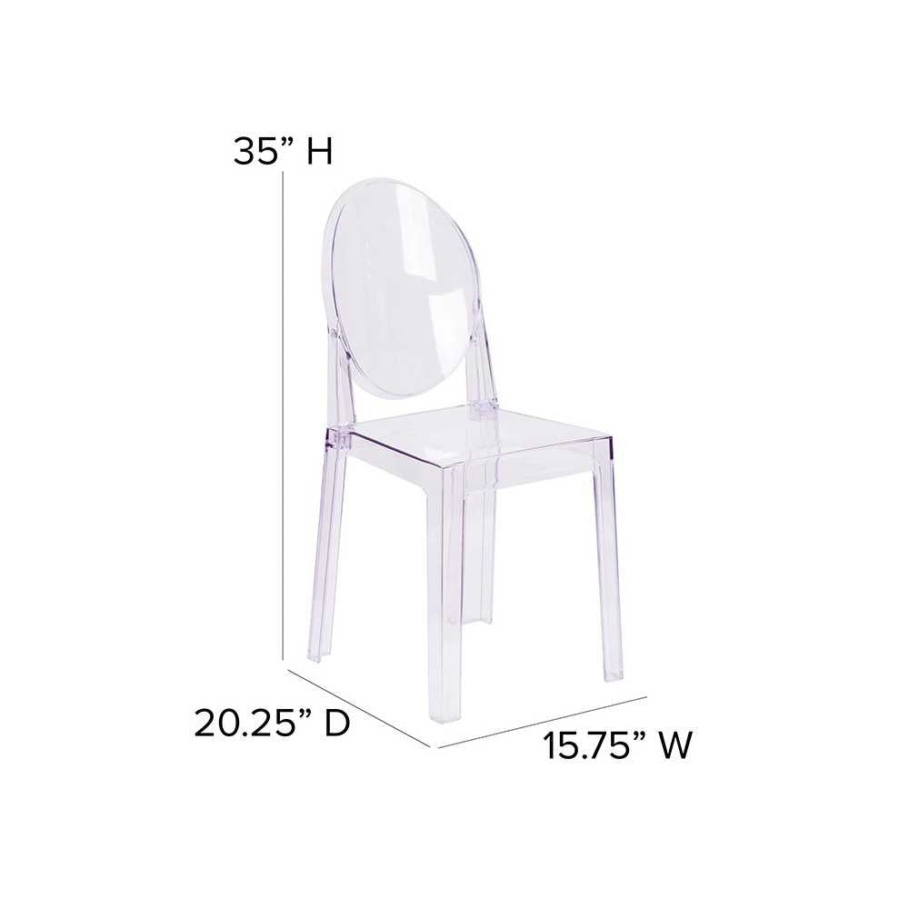 Ghost Chair with Oval Back in Transparent Crystal