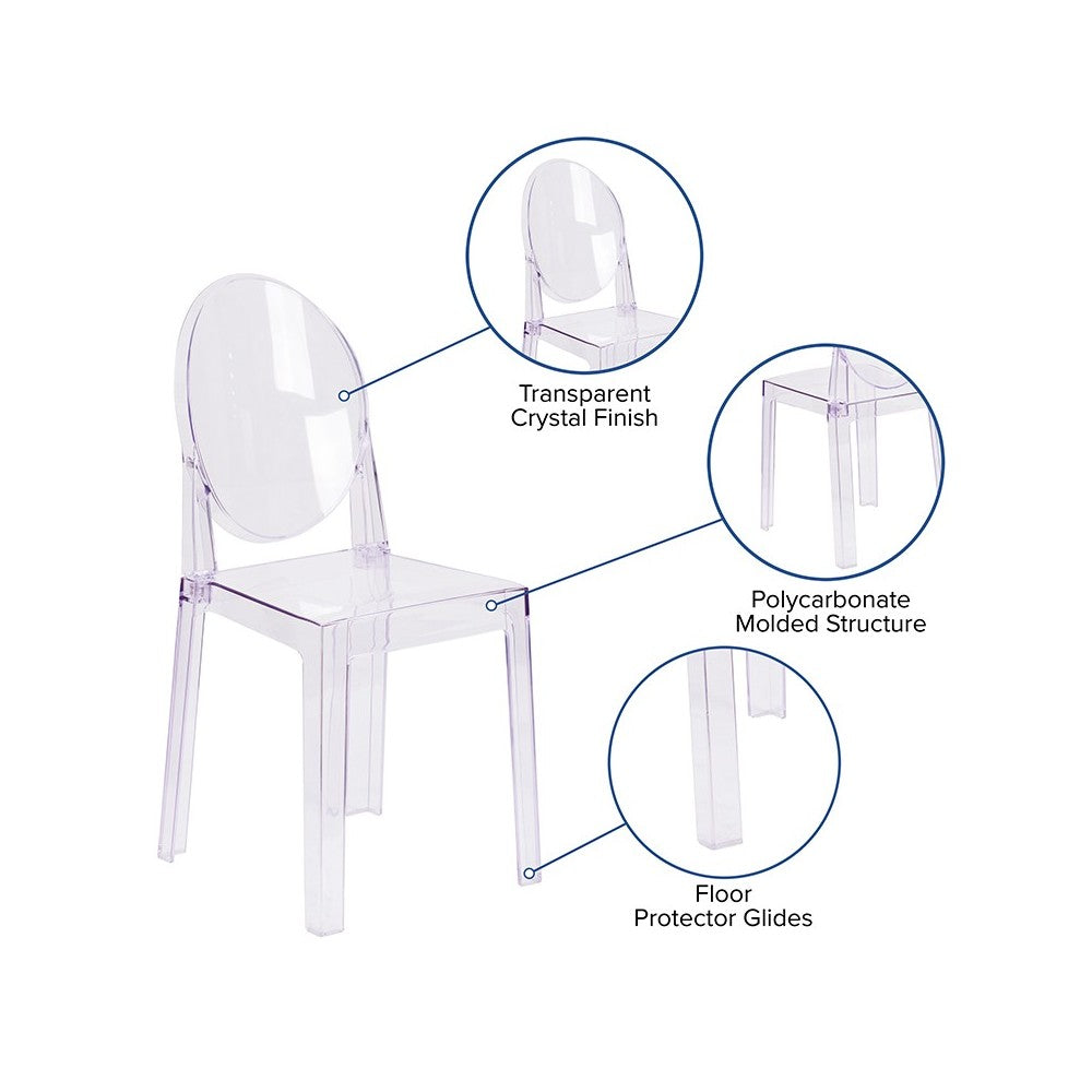 Ghost Chair with Oval Back in Transparent Crystal