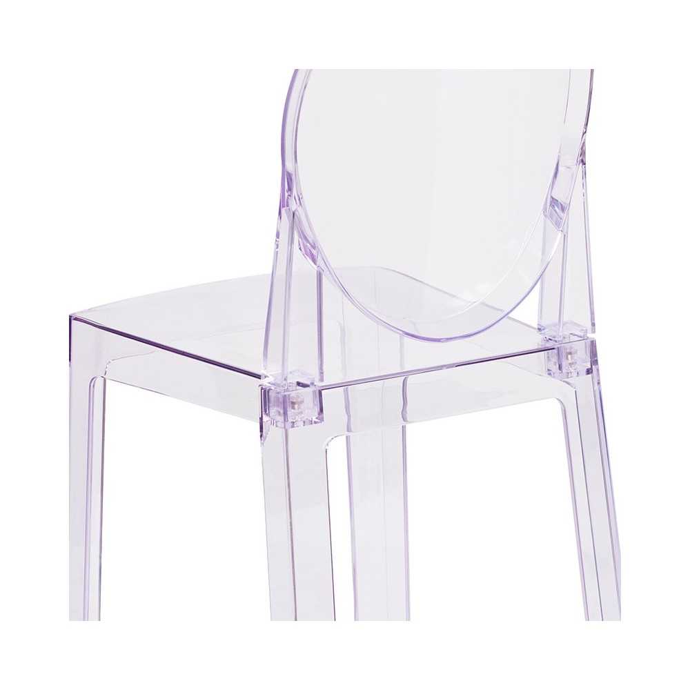 Ghost Chair with Oval Back in Transparent Crystal