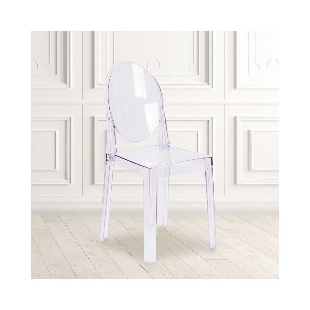 Ghost Chair with Oval Back in Transparent Crystal