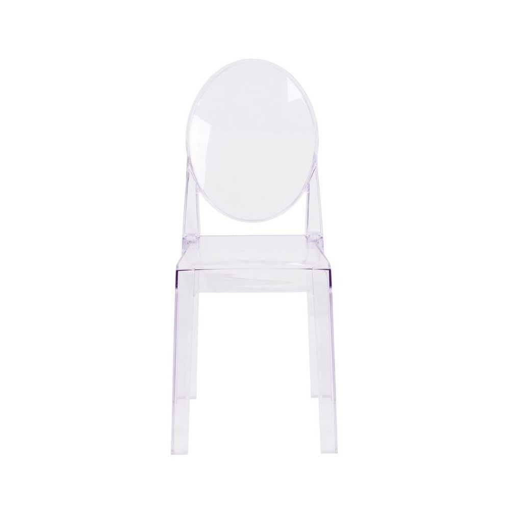 Ghost Chair with Oval Back in Transparent Crystal