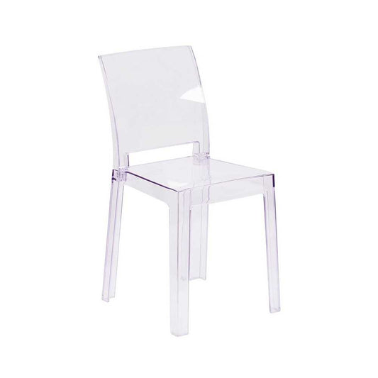 Ghost Chair with Square Back in Transparent Crystal