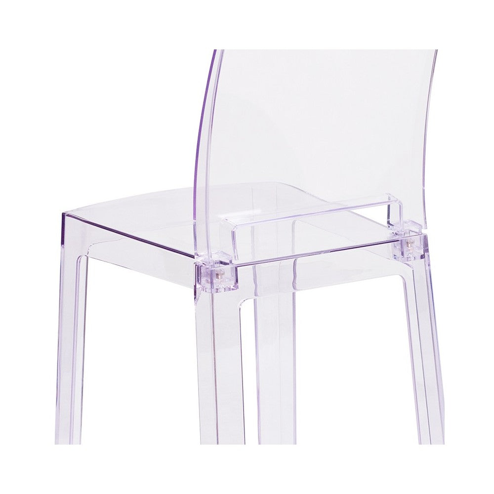 Ghost Chair with Square Back in Transparent Crystal