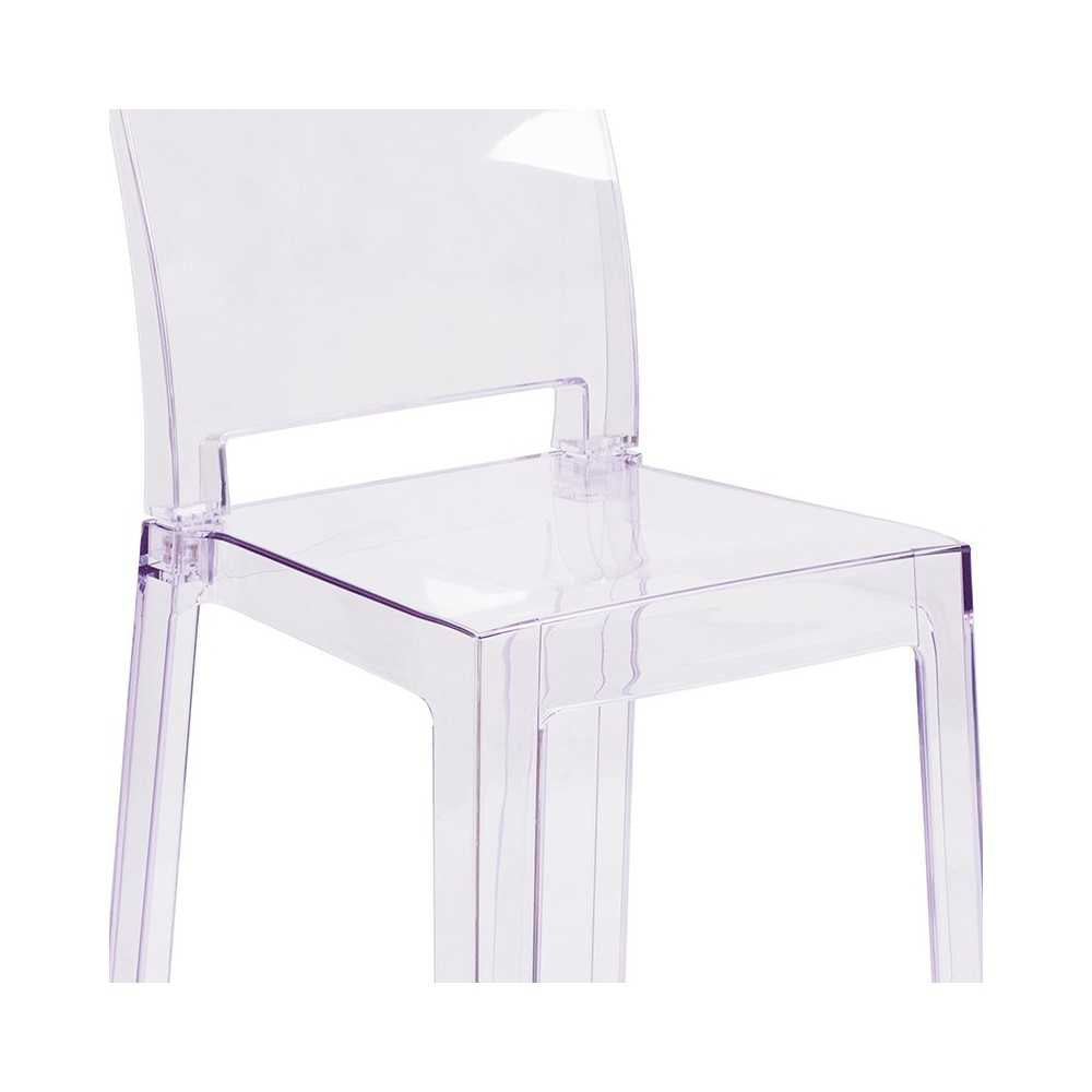 Ghost Chair with Square Back in Transparent Crystal