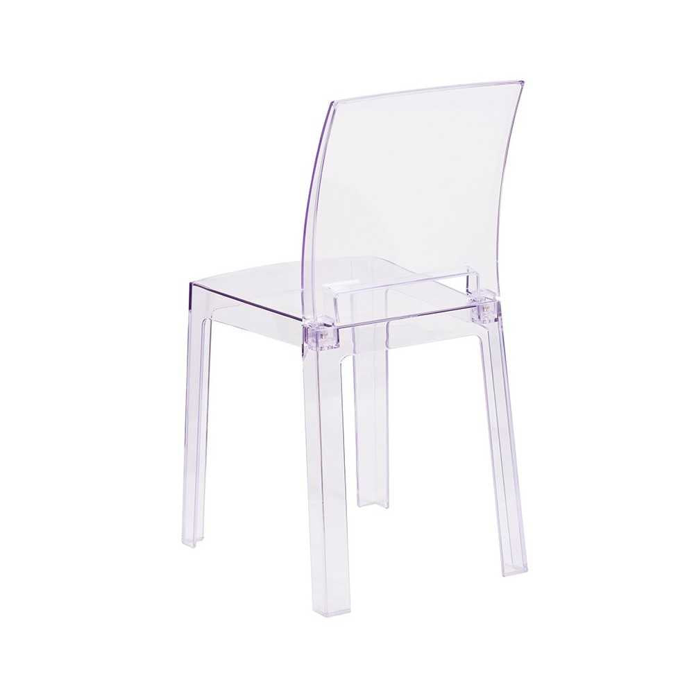 Ghost Chair with Square Back in Transparent Crystal