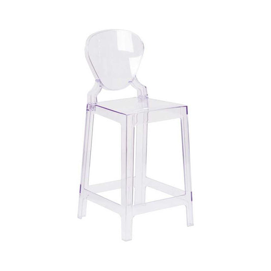 Ghost Counter Stool with Tear Back in Transparent Crystal