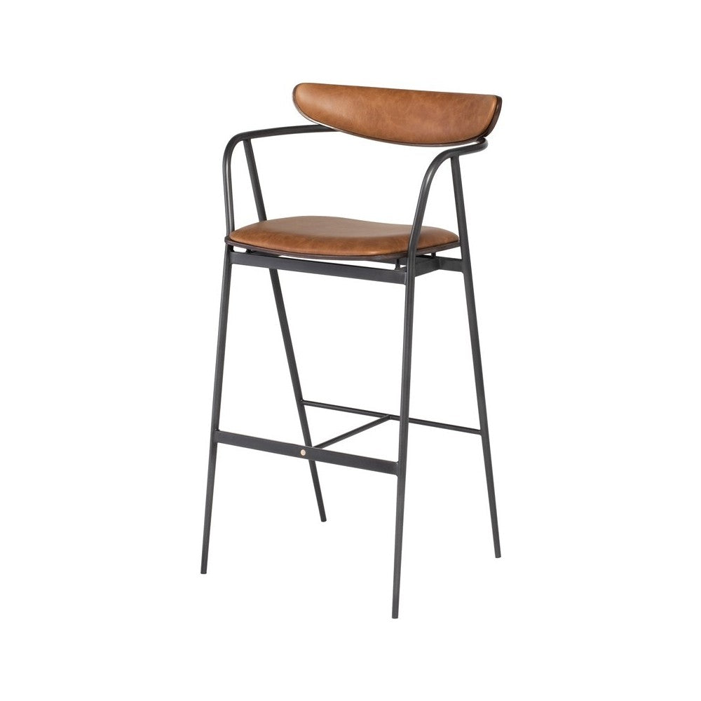 Gianni Desert Leather Bar Stool