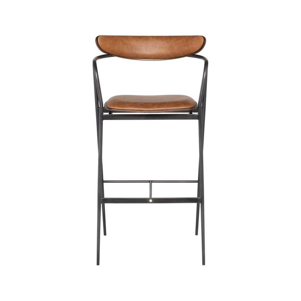 Gianni Desert Leather Bar Stool