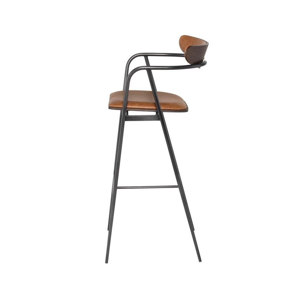 Gianni Desert Leather Bar Stool