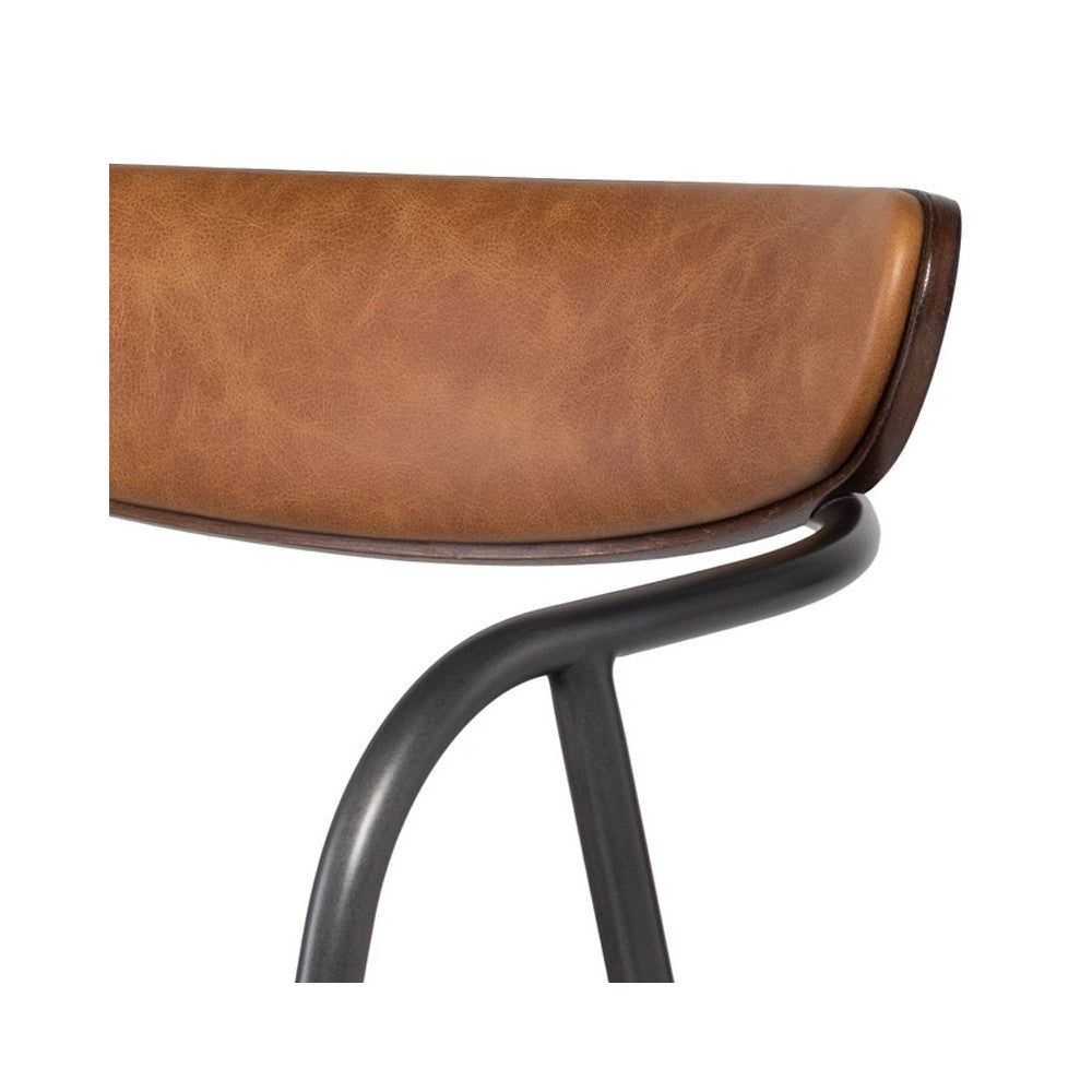 Gianni Desert Leather Bar Stool