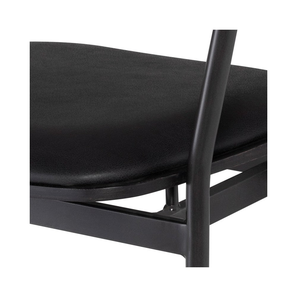 Gianni Raven Leather Counter Stool