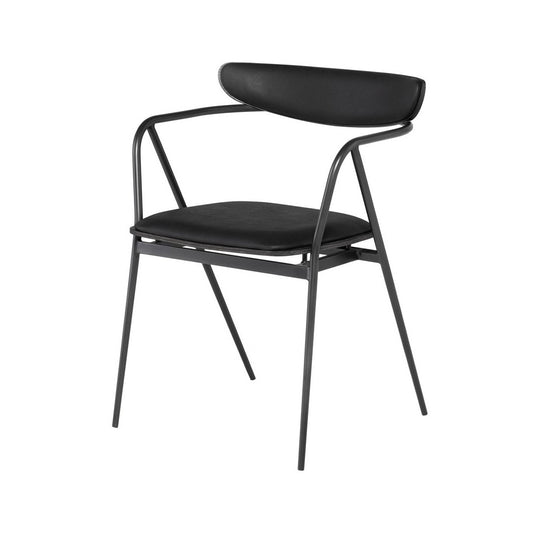 Gianni Raven Leather Dining Chair