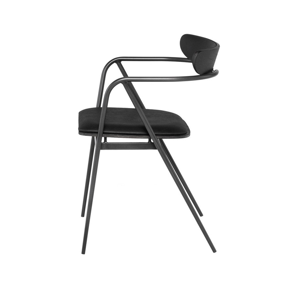 Gianni Raven Leather Dining Chair