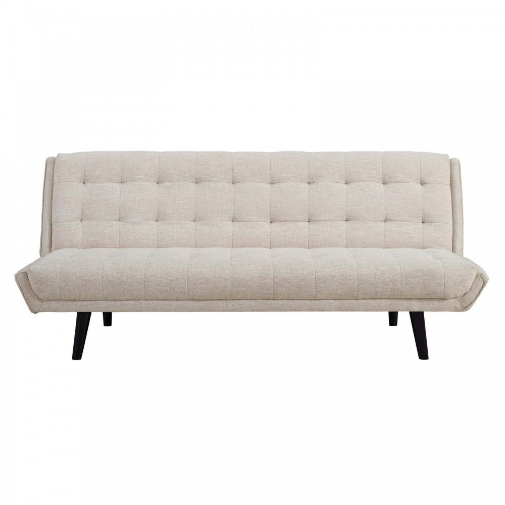 Glance Tufted Convertible Fabric Sofa Bed, White, EEI-3093-BEI