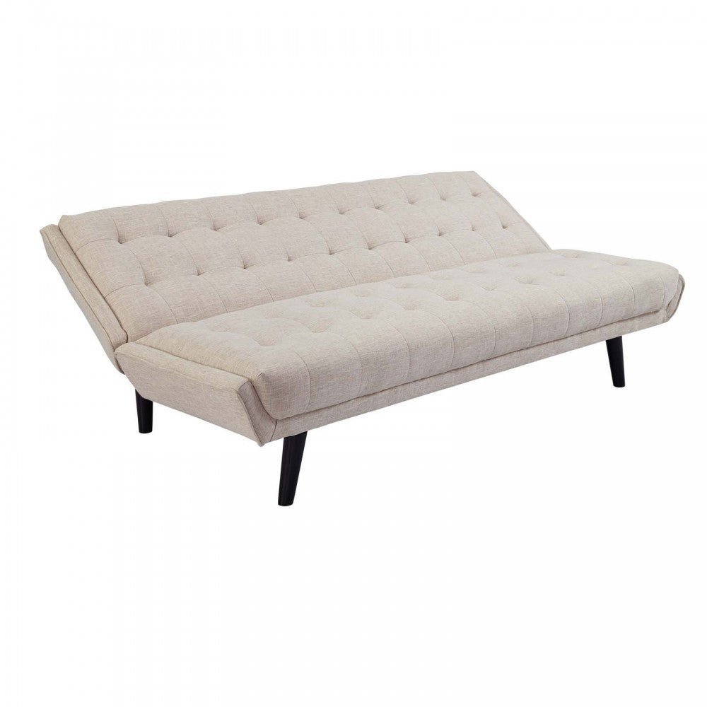 Glance Tufted Convertible Fabric Sofa Bed, White, EEI-3093-BEI