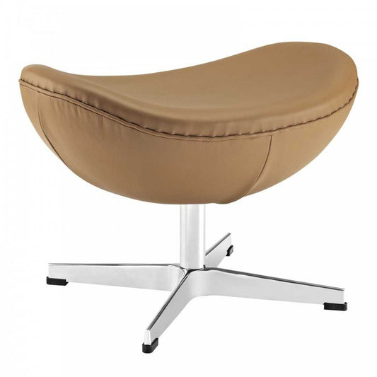 Glove Leather Ottoman, Terracotta